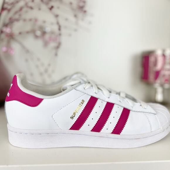 Adidas Superstar Foundation J B23644 White Pink Buzz Sneakers Womens Size 7 - Picture 5 of 16
